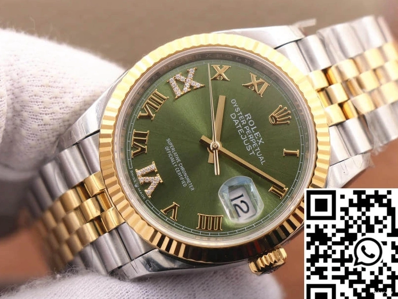 Olive M126233-0025 Dial EW Green Datejust Factory Rolex 0323